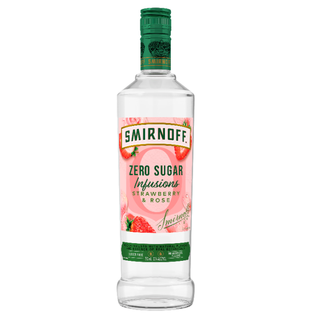 Smirnoff Zero Sugar Infusions Strawberry & Rose Flavored Vodka